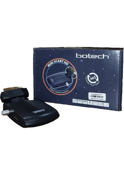 Mini Scart Hd Uydu Alıcısı, Siyah, Kompakt ve Kaliteli Görüntü Aktarımı