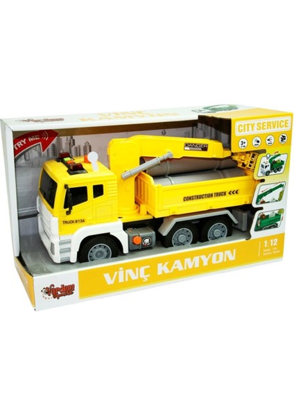 WY813A WY822A 1 12 Sürtmeli Sesli Işıklı Aks Vinç Kamyon