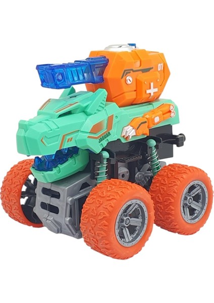 Sürtmeli Dinazor Araçlar - Sesli ve Işıklı - D500-19 - Turkuaz