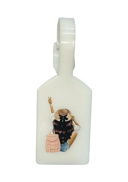 Girl Temalı Tasarım Bavul Etiketi