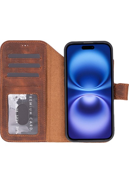 Bloomcase Magic Wallet Mahogany Saddle Hakiki Deri iPhone 17 Air(6.5") Cüzdanlı Telefon Kılıfı indirimleri