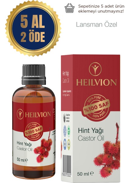 Hint Yağı %100 Saf ve Doğal Soğuk Sıkım 50 ml Saç & Cilt Bakım Yağı, Kaş & Kirpik Doğal Destek