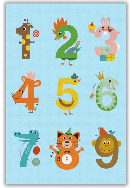 Eğlenceli Sayılar Temalı Halı Dijital Baskılı Dokuma Kaymaz Tabanlı Yıkanabilir Pati Dostu Antialerjik Çocuk Odası Halısı fiyatları