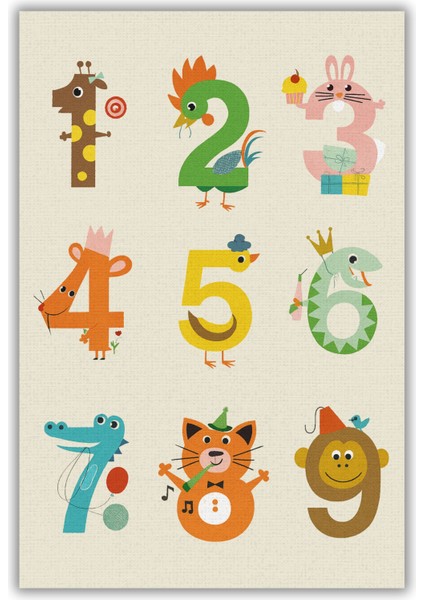 Eğlenceli Rakam Desenli Çocuk Halısı Dijital Baskılı Dokuma Kaymaz Tabanlı Yıkanabilir Pati Dostu Antialerjik Çocuk Odası Halısı