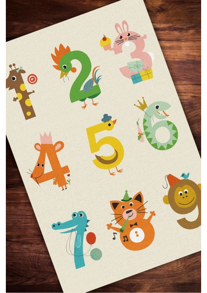 Eğlenceli Rakam Desenli Çocuk Halısı Dijital Baskılı Dokuma Kaymaz Tabanlı Yıkanabilir Pati Dostu Antialerjik Çocuk Odası Halısı modelleri