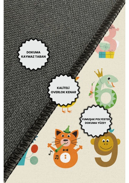 Eğlenceli Rakam Desenli Çocuk Halısı Dijital Baskılı Dokuma Kaymaz Tabanlı Yıkanabilir Pati Dostu Antialerjik Çocuk Odası Halısı indirimleri