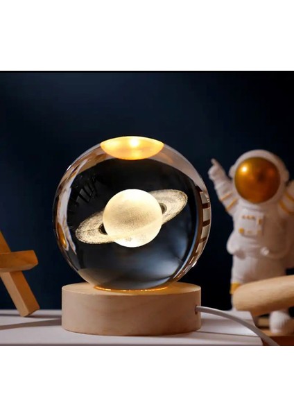 Galaksi Renk Değiştiren Işıklı Cam Küre 6cm