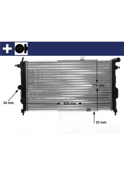 CR438000S - Radyatör Vectra A 90-95 Calıbra A 94-97 Ac Klimasız Otom 618×375X28
