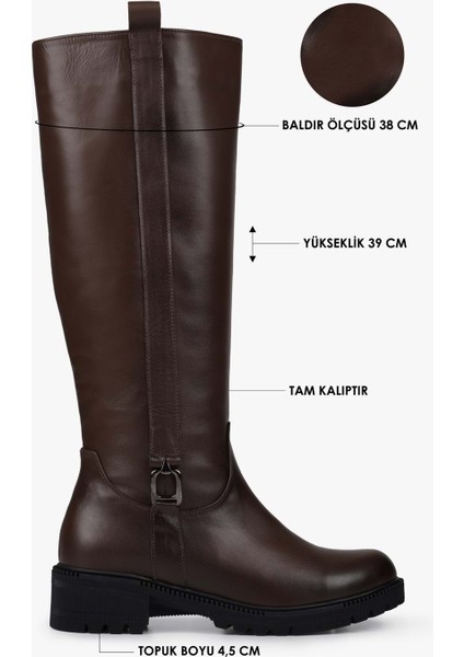 Kadın Frost Kahve Hakiki Deri Çizme modelleri