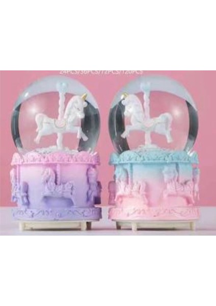 Atlı Karınca Işıklı Müzikli Püskürtmeli Büyük Boy Kar Küresi