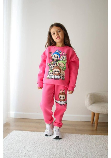 Barbosa Kız Çoçuk 3 Iplik Şardonlu Sweatshırt Eşortman 2'li Takım (Labubu - Capybara) fiyatları