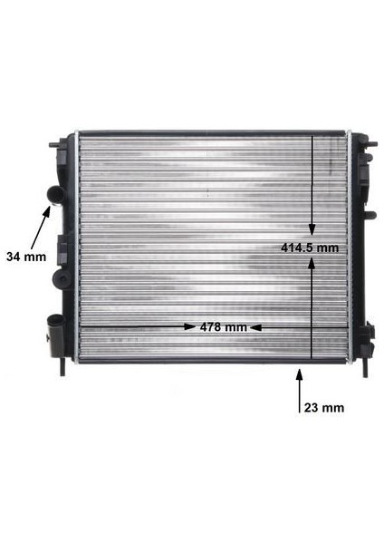 CR35000S - Radyatör Clıo Iı-Kng -Logan-Solenza-1.5dci-1.4-1.6 16V-1.9DTI Ac Mek 480×415X34