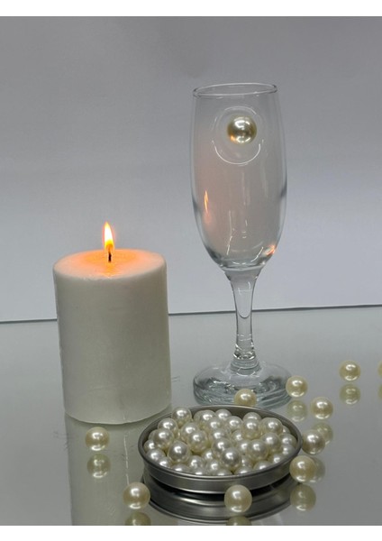 İnci Detaylı Kokteyl Kadehi 2 li (Kahve Yanı Su/Kokteyl Bardak) 190 ml