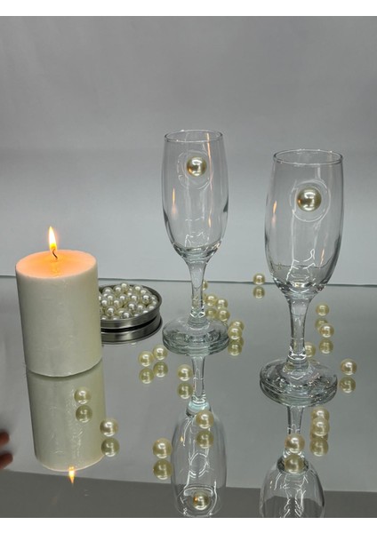 İnci Detaylı Kokteyl Kadehi 2 li (Kahve Yanı Su/Kokteyl Bardak) 190 ml fırsatları