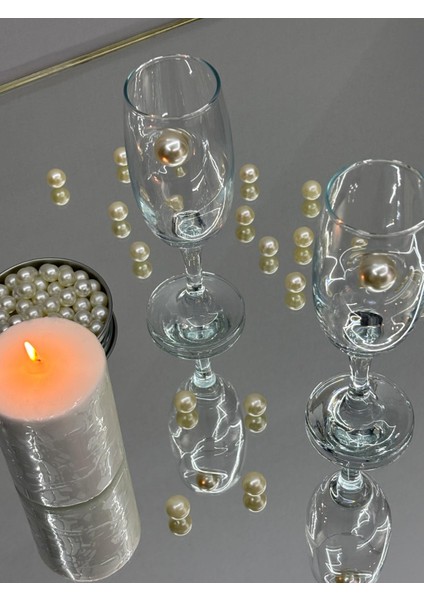 İnci Detaylı Kokteyl Kadehi 2 li (Kahve Yanı Su/Kokteyl Bardak) 190 ml