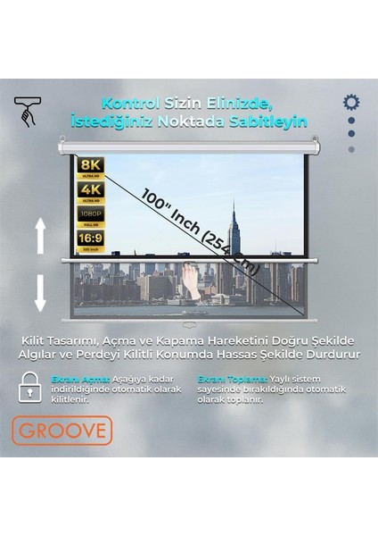 Vizio Pro 100¨ Inch 220X125CM Blackout Işık Geçirmez Profesyonel Projeksiyon Perdesi +Canlı Renkler+Göz Koruması+Leke Tutmaz Projector modelleri