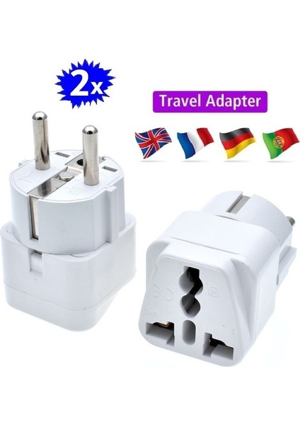 Üniversal Priz Çevirici Dönüştürücü Yurtdışı Prizler Türkiye Dahil 100'E Yakın Ülkede Kullanılabilir. (2 Adet) fiyatları