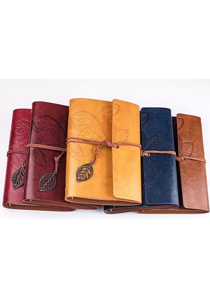 Yaprak Kabartmalı Deri Hatıra Defteri