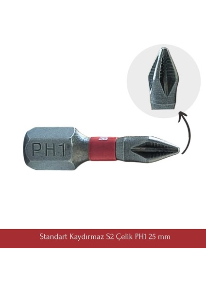 Vandor Anti Slip Bit Kaydırmaz Bits S2 Yüksek Kalite Çelik Ph1-25 ( 1 Adet ) indirimleri
