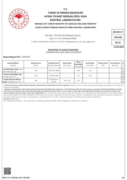 Yüksek Polifenollü Zeytinyağı 3X250 ml (2025 SEZONU) fiyatları