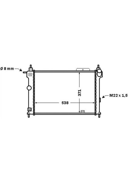 CR1493000S - Radyatör Brazing Astra F 93-98 1.4ı-1.6ı-2.0ı Klimasız Mek Otom 538×368X26