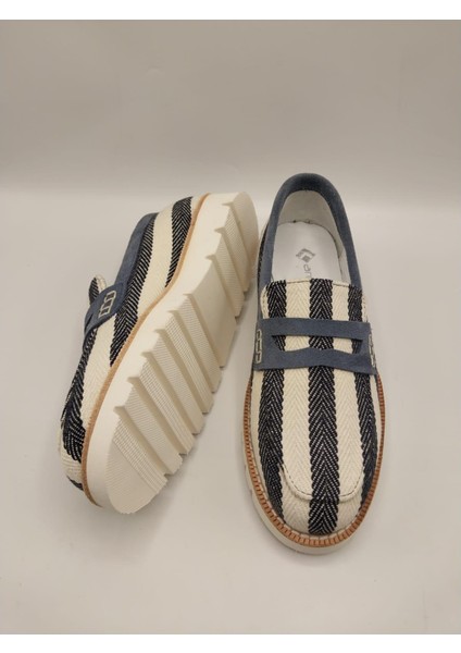 Malta Kadın Günlük Ayakkabı – Mavi/beyaz Çizgili fırsatları