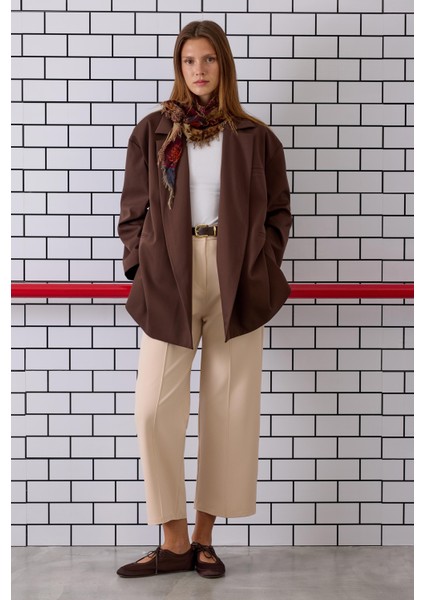 Bağcıklı Poliviskon Ceket Kahve fırsatları