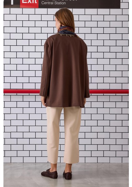 Bağcıklı Poliviskon Ceket Kahve indirimleri