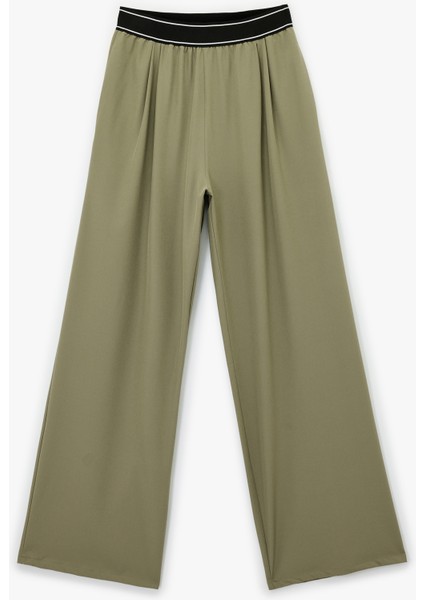 Yüksek Bel Biyeli Geniş Paça Eşofman Altı