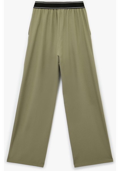 Yüksek Bel Biyeli Geniş Paça Eşofman Altı fiyatları