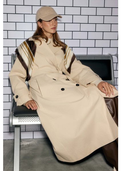 Kuşaklı Uzun Trençkot Kemik fiyatları