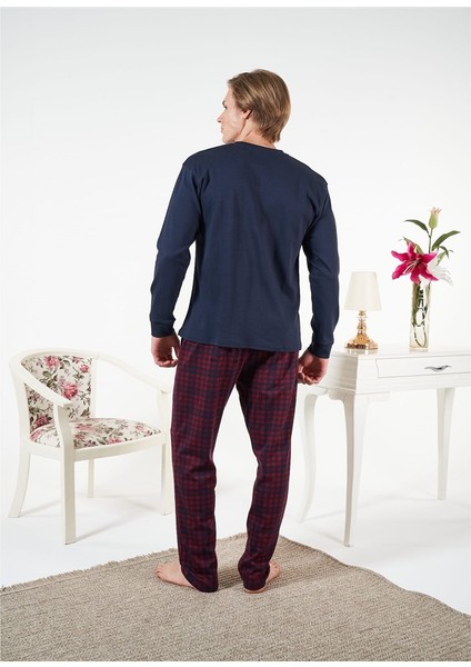Penye Interlok Kareli Uzun Kol Erkek Pijama Takım fiyatları