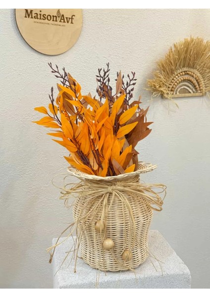 2'li Set Rattan El Yapımı Vazo & Sonbahar Yaprak indirimleri