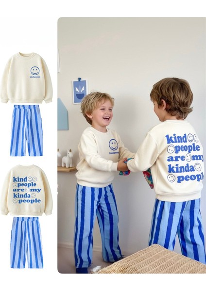 Barbosa Sweatshırt Coton Pantolon Eşortman Şık 2 Li Pamuklu Şardonsuz Takım Unısex