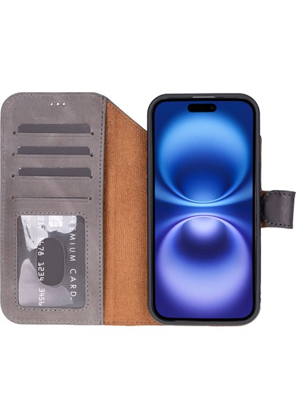Bloomcase Magic Wallet Ash Mist Gray Hakiki Deri iPhone 17 Air(6.5") Cüzdanlı Telefon Kılıfı indirimleri