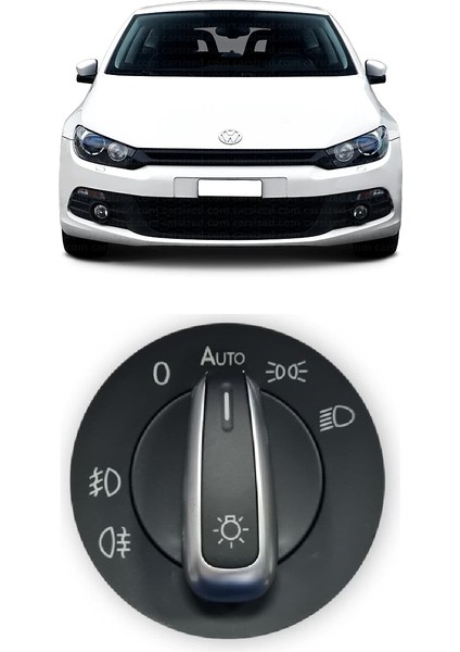 Vw Volkswagen Scirocco 2009-2018 Uyumlu Far Açma Anahtarı Auto Özellikli Krom Detaylı 3C8941431A