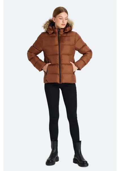 Guest Kadın Kapüşonlu Şişme Taba Mont & Kaban ST23JK020-333