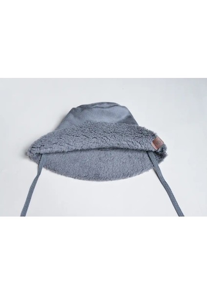 Ithal Kuzu Süet Bağcıklı Kışlık Bucket Şapka Çocuk Şapka