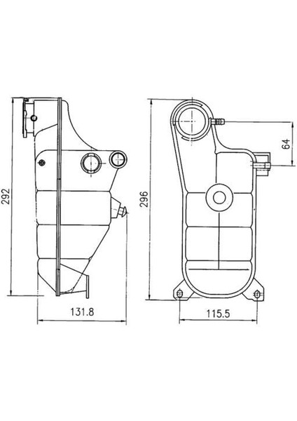 CRT119000S - Radyator Yedek Su Deposu Mercedes W201 W124 S124