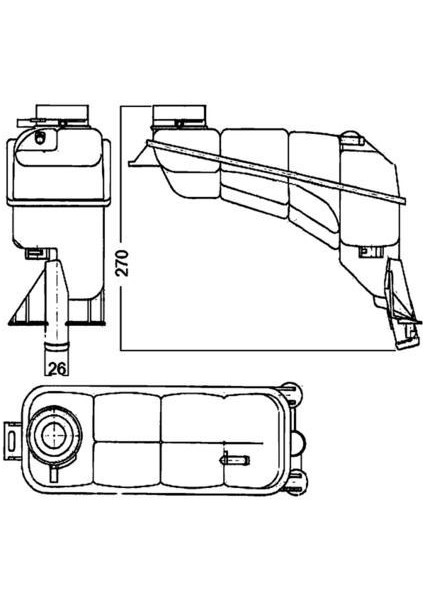 CRT117000S - Radyator Yedek Su Deposu Mercedes E-Class W210 S210
