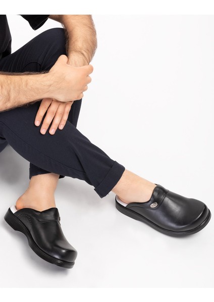 Unisex Kadın Siyah Deliksiz Klasik Sabo Ortopedik Doktor Hemşire Aşçı Mutfak Terliği fırsatları