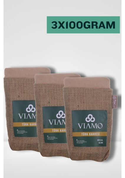 3 Adet Öğütülmüş Türk Kahvesi 100 Gram Orta Kavrulmuş 3X100GRAM