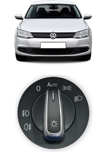 Vw Volkswagen Jetta 2011-2018 Uyumlu Far Açma Anahtarı Auto Özellikli Krom Detaylı 3C8941431A