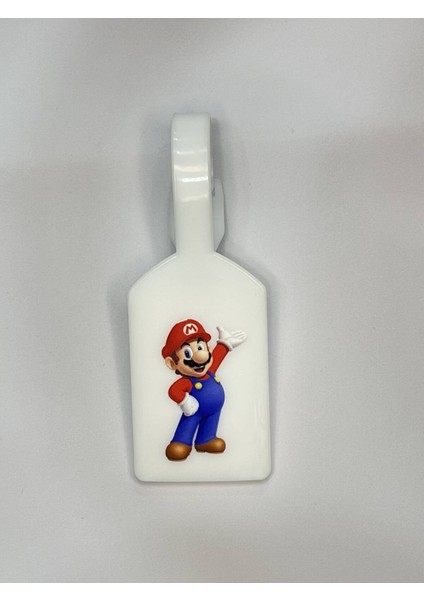 Süper Mario Tasarım Bavul Etiketi