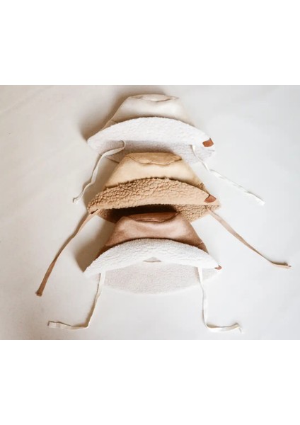 Ithal Kuzu Süet Bağcıklı Kışlık Bucket Şapka Çocuk Şapka indirimleri