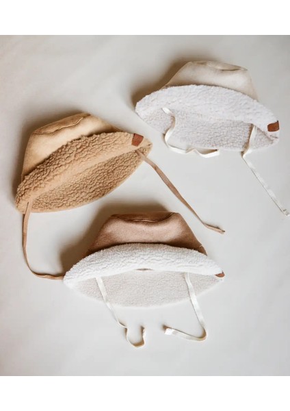 Ithal Kuzu Süet Bağcıklı Kışlık Bucket Şapka Çocuk Şapka