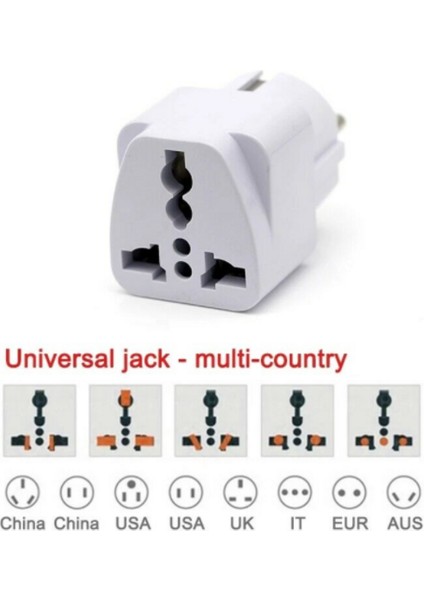 Seyahat Adaptörü Üniversal Priz Çevirici Dönüştürücü, Türkiye Dahil 100'E Yakın Ülkede Kullanılır. 3 Adet modelleri