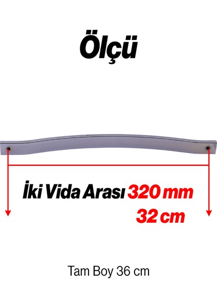 Mobilya Kulpu Paslanmaz Kulplar Kulbu Dayanıklı Modern 320 mm Krom Gümüş Çizgili Metal 10 Adet modelleri