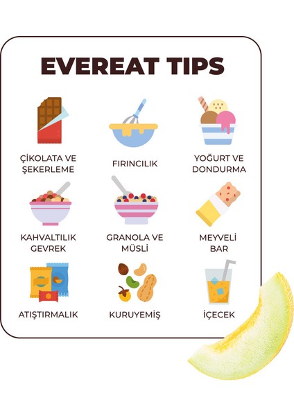 Kavun Kuru Meyve Cipsi 15 G x 5 Adet Dondurularak Kurutulmuş Meyve