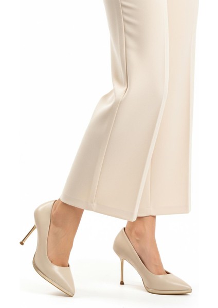 448205 Z Bej Kadın Topuklu Ayakkabı modelleri